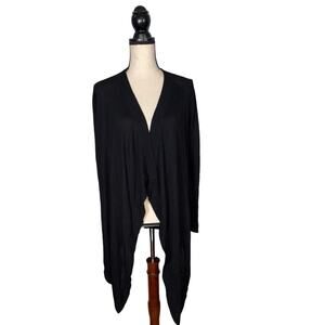 THEORY Winxie Black Ribbed Open Cardigan      Size: P / US 0